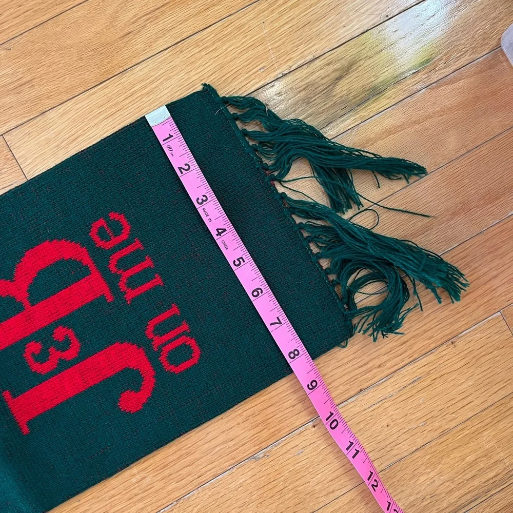 VTG J&B Scotch Whisky Promo Scarf Red Green Fringe Christmas Scotland NWOT Party
